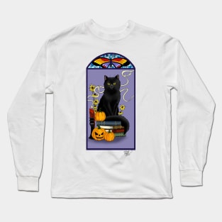 Art Nouveau Black Cat Long Sleeve T-Shirt